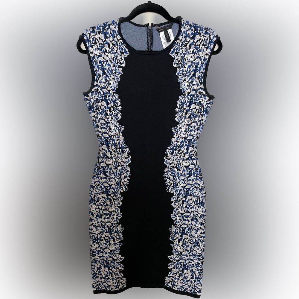 BCBGMaxAzria Black dress with floral print, Size Small